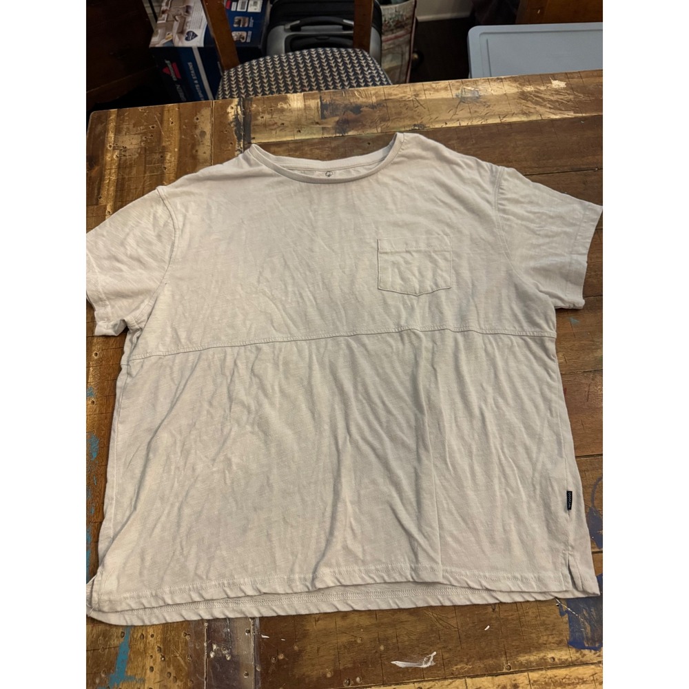 Southern Shirt Co Womens Light Gray Short Sleeve Pocket Tee Shirt Large